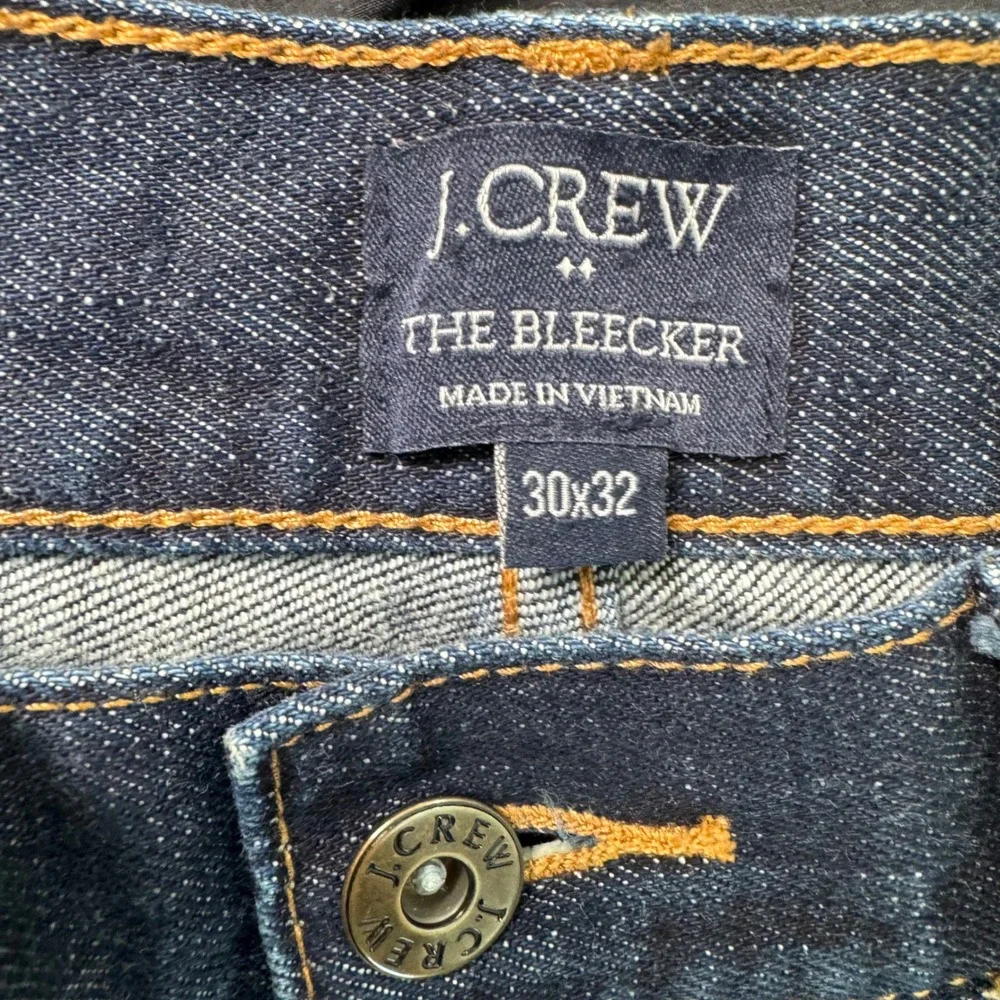 J. Crew The Bleecker Jeans Mens 30x30 Dark Wash Denim Five Pocket‎ Straight Leg